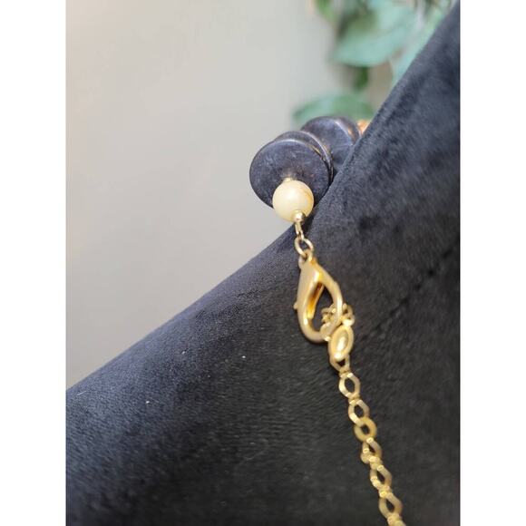 Women's Brown Wood Beaded Necklace Lobster Clasp Natural Boho Statement - Picture 5 of 5